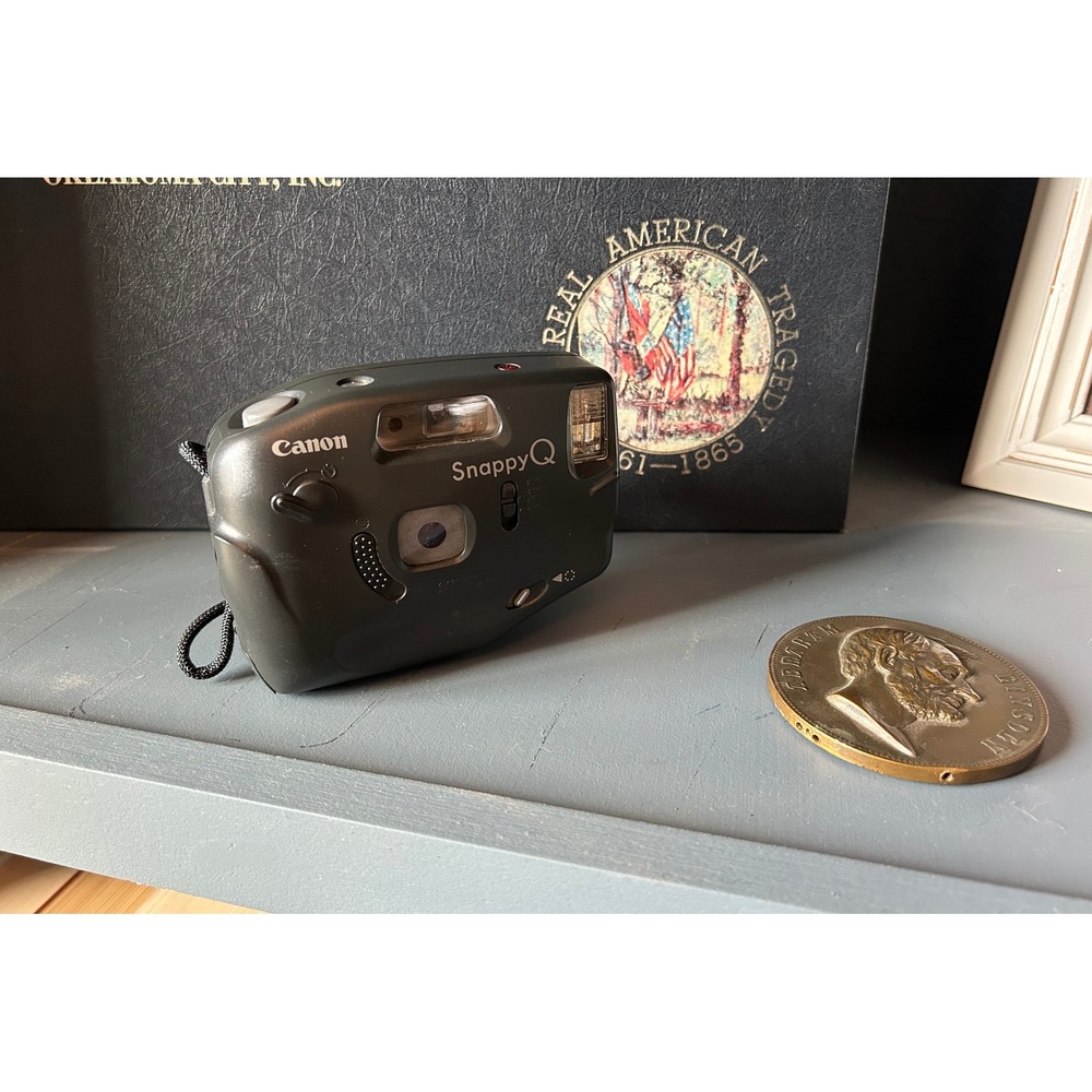 Canon Snappy Q 35mm Film Camera Black Fixed 35mm Lens Point and Shoot Vintage